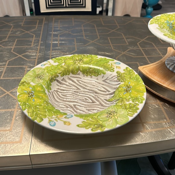 Vintage ‘Tropical Palm’ Hand Made Designer Laurie Gates Platter - Picture 6 of 12